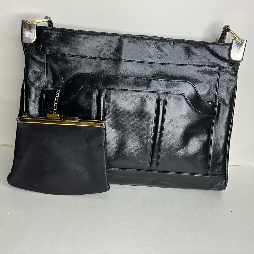 Lou Taylor vintage 1960s purse with mirror and attached coin purse
